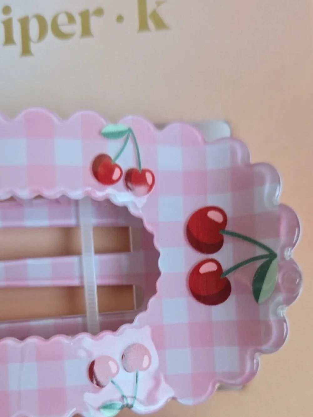 piper.k Cherry Pink & Red Flat Lay Claw Clips NWT🍒